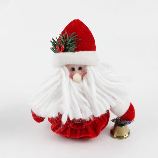 Lot of 2 Santa Clauses, one a stuffed animal and one a hanging ornament 