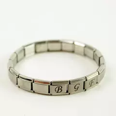 Zoppini Stainless Steel Initial Charm Bracelet BGF Pre-Owned Lightweight