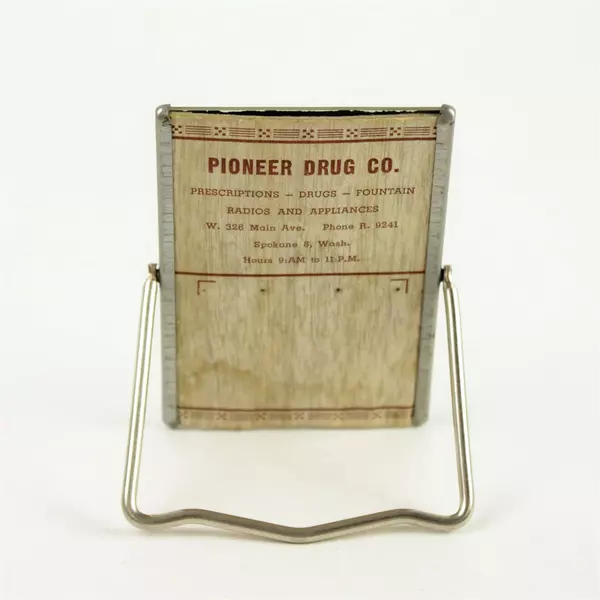 Vintage Pioneer Drug Co. Miniature Advertising Mirror 3.75x2.75in