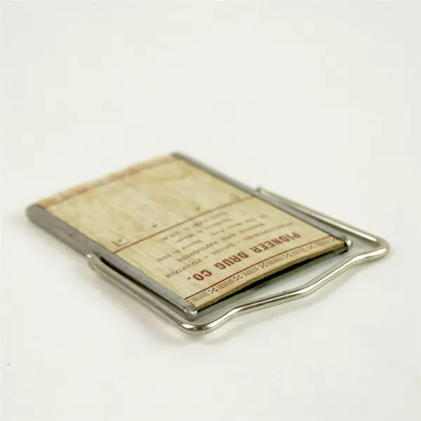 Vintage Pioneer Drug Co. Miniature Advertising Mirror 3.75x2.75in