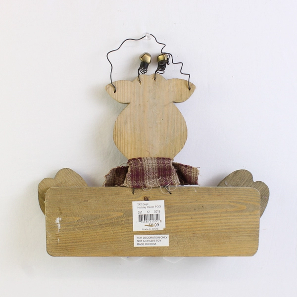 Wood Reindeer “Days Till Christmas" Countdown Sign with Number Tags and Bells