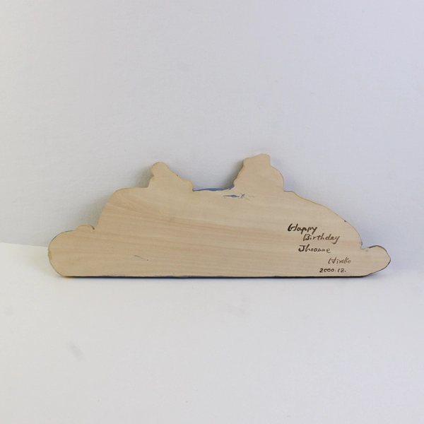 Vtg Handmade Hand Painted Wood Sign Merry Christmas 20”x7”