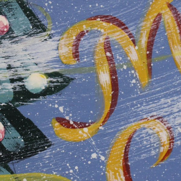 Vtg Handmade Hand Painted Wood Sign Merry Christmas 20”x7”