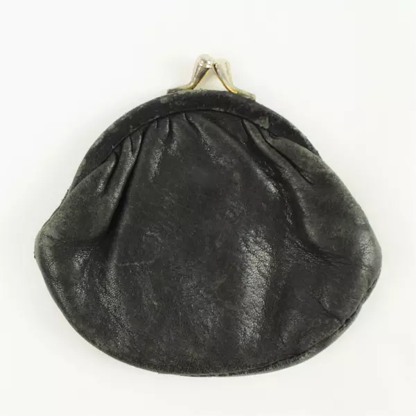 Eel Skin Black Coin Purse Kiss Lock