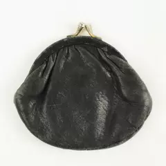 Eel Skin Black Coin Purse Kiss Lock