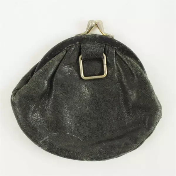 Eel Skin Black Coin Purse Kiss Lock