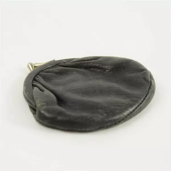 Eel Skin Black Coin Purse Kiss Lock