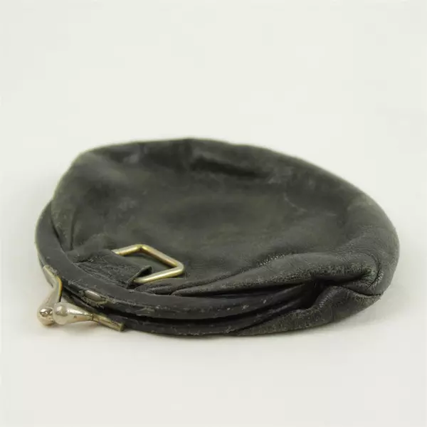 Eel Skin Black Coin Purse Kiss Lock