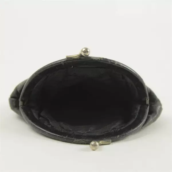 Eel Skin Black Coin Purse Kiss Lock