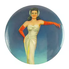 Vintage Pin-Up Girl Compact Cosmetic Mirror 2.5" Retro Collectible