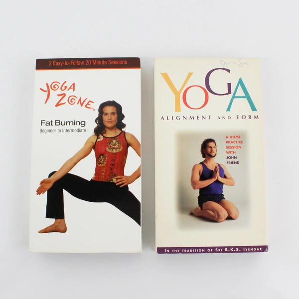 Lot Of 2 VHS (Yoga Zone Fat Burning 2002, Yoga Alignment And Form 1994)