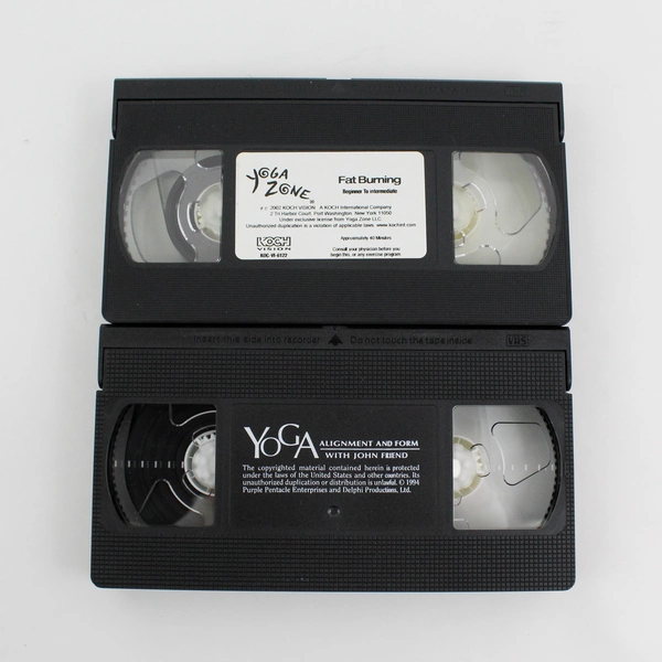 Lot Of 2 VHS (Yoga Zone Fat Burning 2002, Yoga Alignment And Form 1994)