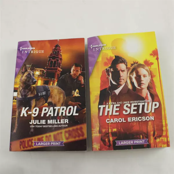 Lot of 2 Books: K-9 Patrol (Julie Miller) & The Setup (Carol Ericson)