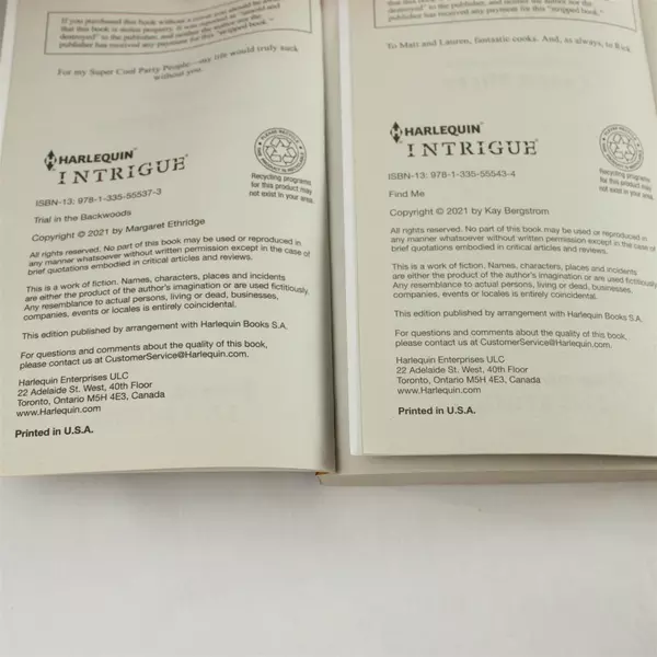 Lot of 2 Trial in the Backwoods & Find Me Paperback by Maggie Wells Cassie Miles