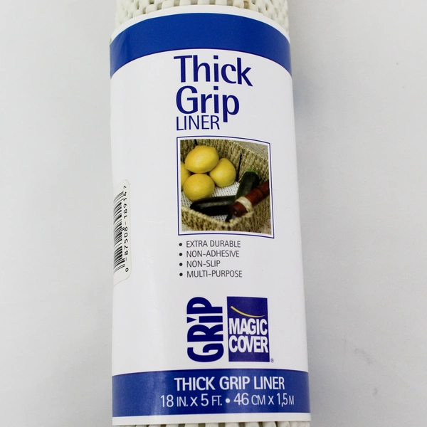 Magic Cover Solid White Color Shelf/Drawer Liner Thick Grip 5 Ft  X 18 In