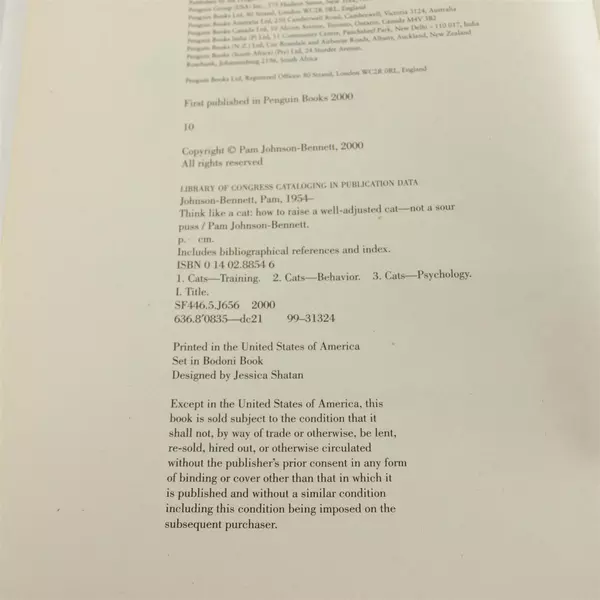 Think Like a Cat by Pam Johnson-Bennett Paperback 