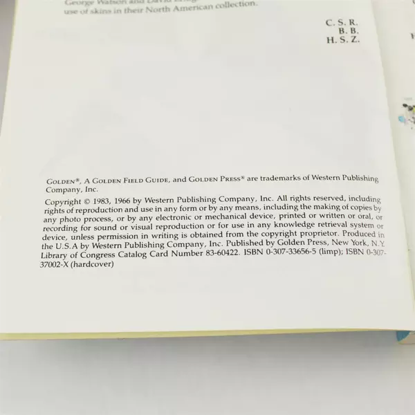 Birds of North America: Guide to Field Identification 1983 Golden PB Vintage