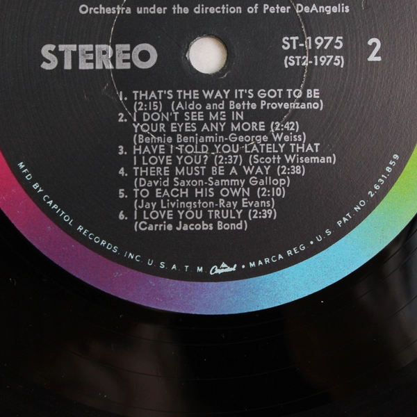 Al Martino Painted Tainted Rose LP Vinyl Record Capitol T1975 High Fidelity 1963