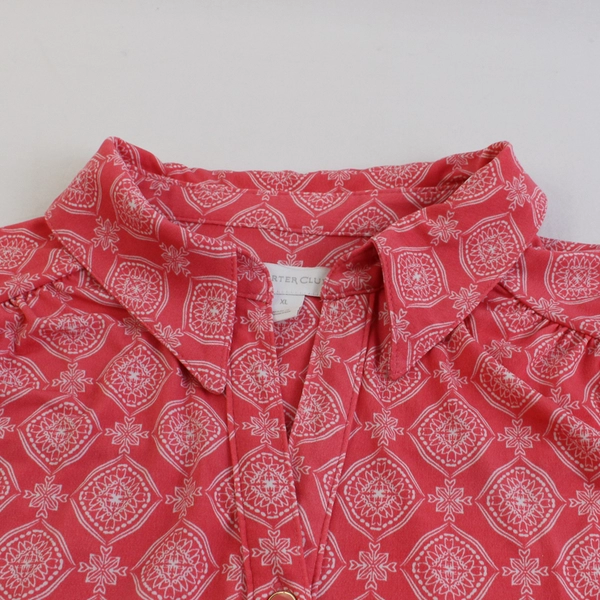 Charter Club Pink Short-Sleeve Blouse Women's Size XL