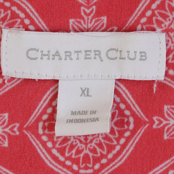 Charter Club Pink Short-Sleeve Blouse Women's Size XL