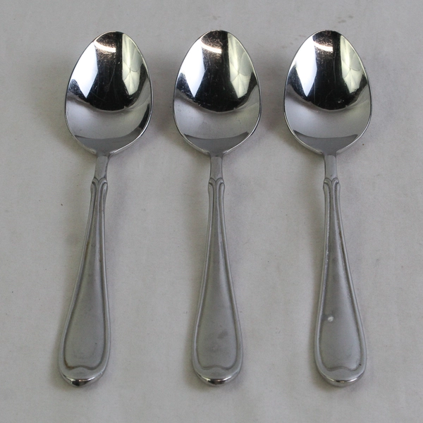 Wallace Silver Summerset Frost Lot of 3 Oval Soup Spoons 18/10 SS 7" South Korea