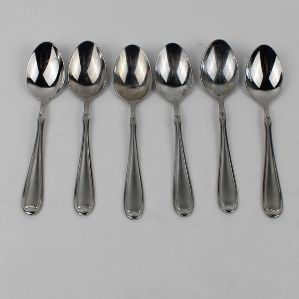 Lot Of 6 Wallace Silver Summerset Frost Oval Soup Spoons 18/10 SS 7" Indonesia