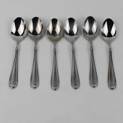 Lot Of 6 Wallace Silver Summerset Frost Oval Soup Spoons 18/10 SS 7" Indonesia