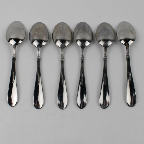 Lot Of 6 Wallace Silver Summerset Frost Oval Soup Spoons 18/10 SS 7" Indonesia