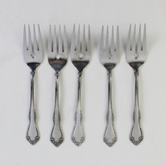 Lot Of 5 Oneida Silver Mansfield (Stainless) Flatware Salad Forks 6.25" Tall