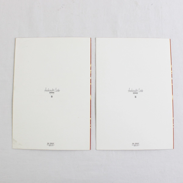 Lot of 2 VTG Hallmark Ambassador Cards Cardinal Christmas Greeting Cards