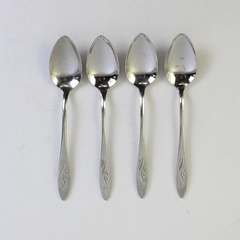 Lot of 4 Oneida Oneidacraft Deluxe Ember Glow Stainless Teaspoons 6" Good