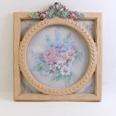 Ava Freeman Flowers Home Interior Homco Print Bouquet Pink Frame Square Portal
