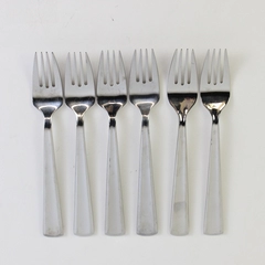 6 Gourmet Settings Chute River Pattern 18/10 SS Dinner Forks 8.5" Rare HTF