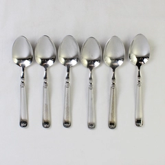 Lot of 6 J A Henckels (Zwilling) Vintage 1876 Pattern 18/10 SS Oval Soup Spoons 