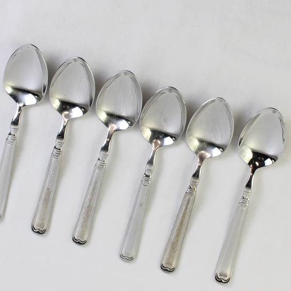 Lot of 6 J A Henckels (Zwilling) Vintage 1876 Pattern 18/10 SS Oval Soup Spoons 