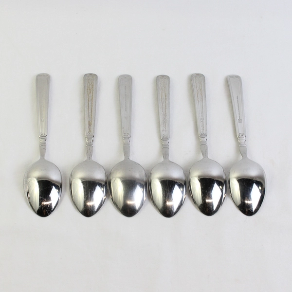 Lot of 6 J A Henckels (Zwilling) Vintage 1876 Pattern 18/10 SS Oval Soup Spoons 
