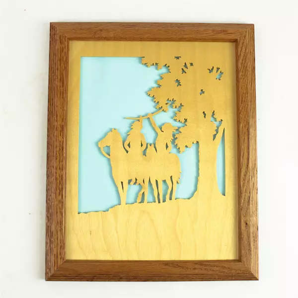 Set of 2 3D Indigenous Wood Wall Art Handcrafted by Paul Mueller 13x10