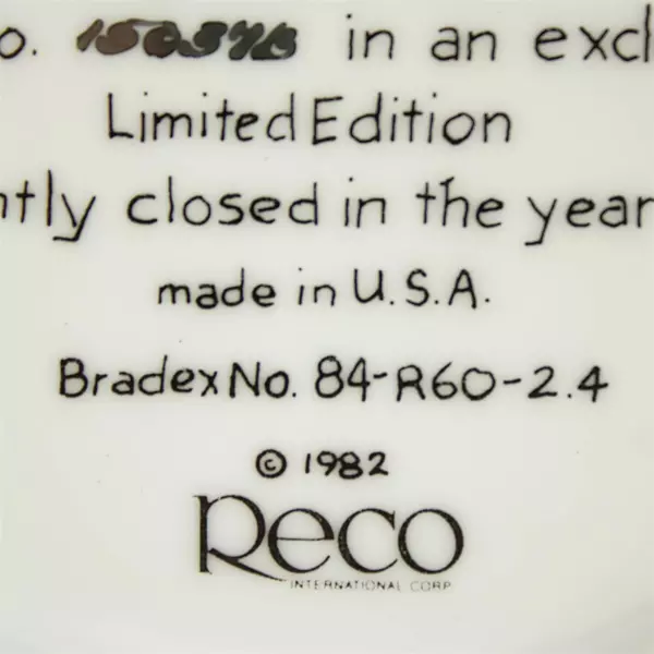 1982 Reco Mother Goose Little Jack Horner Collector Plate - McClelland