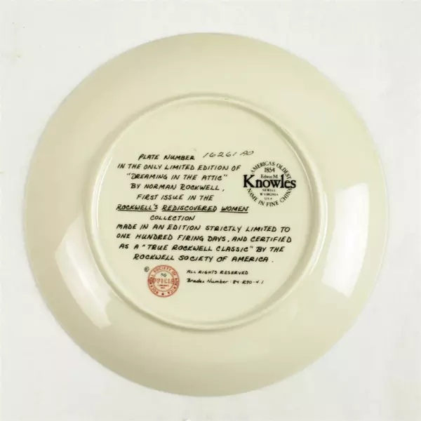 Norman Rockwell "Dreaming in the Attic" Collector Plate No. 16261 AO 8.5"