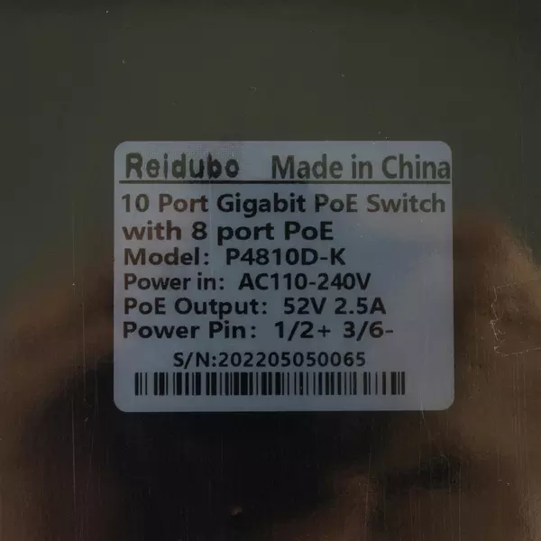 Reidubo Gigabit PoE Ethernet Network Switch Open Box Untested
