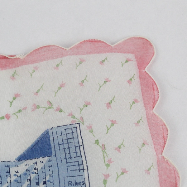 Women's Vintage Dayton Ohio Collectible Souvenir Handkerchief Scalloped Edge