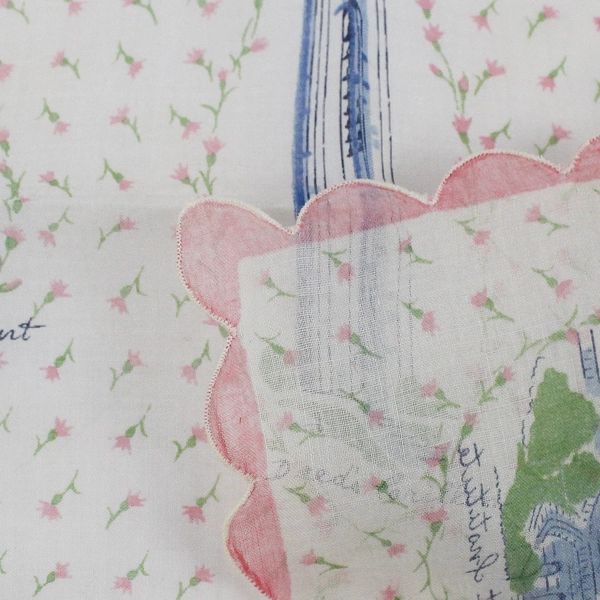 Women's Vintage Dayton Ohio Collectible Souvenir Handkerchief Scalloped Edge