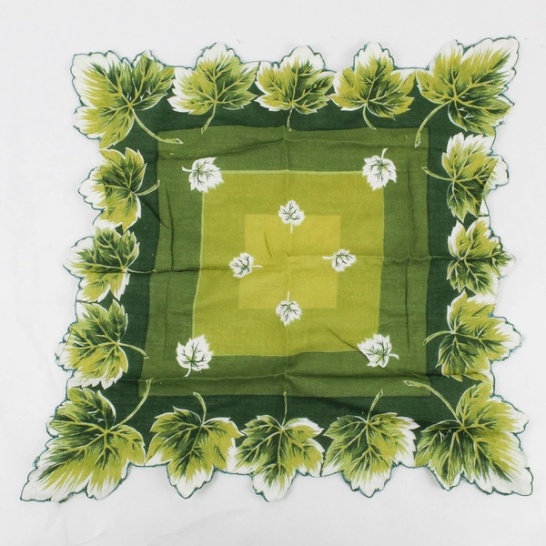 Vintage Green Leaf Design Women's Handkerchief