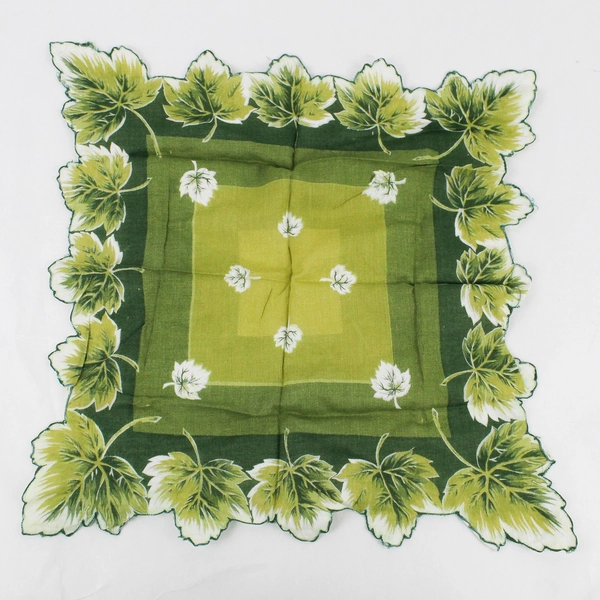 Vintage Green Leaf Design Women's Handkerchief