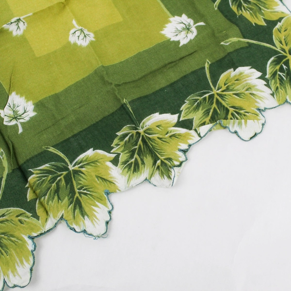 Vintage Green Leaf Design Women's Handkerchief
