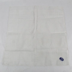 Vintage R Monogram Blue Embroidery On Sheer White Handkerchief