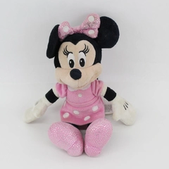 Disney Minnie Mouse 9" Plush Pink Dress White Polka Dots