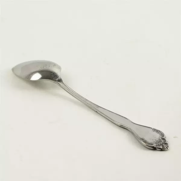 Set of 4 Vintage Normandy Rose Pattern Stainless Steel Oval Soup Spoons