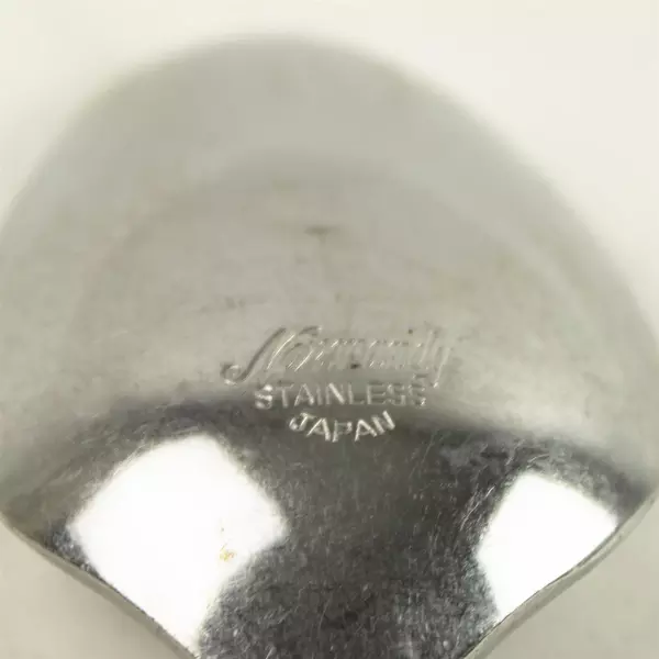 Set of 4 Vintage Normandy Rose Pattern Stainless Steel Oval Soup Spoons