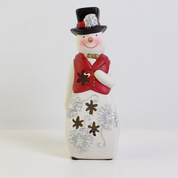 Decorative Ceramic Snowman Battery Operated Light 7" UNTESTED